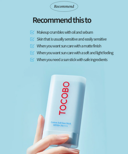 Tocobo - Cotton Soft Sun Stick Spf 50+ Pa++++